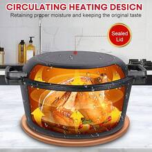 Olla Holandesa de Hierro Fundido, Sartén 2 en 1 con Tapa, Olla Holandesa de 5L con Asa, Adecuada para Hornear, Freír, Asar, Acampar y Varias Estufas (26x21cm) - Negro-B - Ver 10