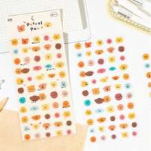 1pc Cute Sticker, Cartoon Vibrant Color Basic Planner Decorative Sticker, Suitable For Phone, Diary, Planner