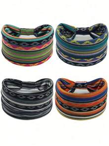 1/2/3/5 Stück Boho-Stil Yoga Sport Elastisches Stirnband, schweißabsorbierend, weiches elastisches Stirnband als Haaraccessoire, Herbst Accessoire für Frauen, Herbst Stirnband, Bandanas für Frauen