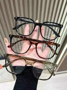 1/3 Pairs Square Full-Frame Non-Prescription Computer Glasses, Fashion Accessory, Suitable For Daily Wear, Parties And Streetwear - Multicolor - View 13