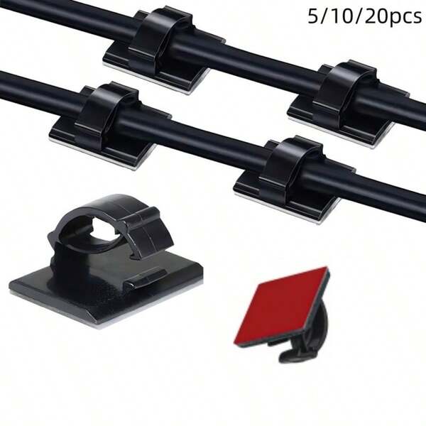 5/10/20 قطعة من مشابك الكابلات للسيارة، ملحقات ذاتية اللصق لإدارة الأسلاك، مستلزمات معدات كهربائية، مواد تحسين المنزل