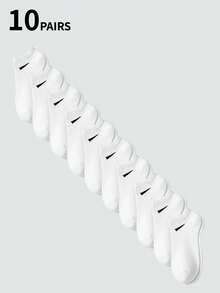 1/10/12/20/30 pares Calcetines de tobillo unisex de talla grande de color negro, blanco, gris a juego con todo, de diseño minimalista y transpirables para uso diario