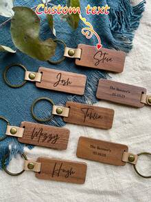 1/5/10/20/50 chiếc Móc khóa gỗ cá nhân hóa khắc chữ/logo, Móc khóa gỗ khắc tên, Quà tặng tiệc cưới, Quà tặng phù dâu, Quà tặng Ngày của Cha, Ngày của Mẹ, Quà tặng Halloween, Quà sinh nhật hoặc kỷ niệm cho phái nữ, Quà tặng cho bố mẹ, Phụ kiện tiệc tùng, Dễ dàng lắp đặt - Nhiều màu - Xem 1
