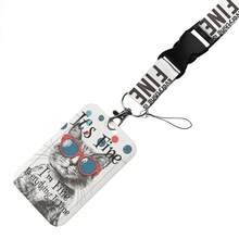 CX Lovely Kitten Manga Card Holder Badge Holder ID Card Lanyards Cell Phone Rope Key Lanyard Neck Straps Keychain Cats01 Christmas Gift