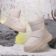 Kids' Fashion Casual Winter Snow Boots, Outdoor Cold-Proof Shoes For Christmas, Halloween, Party Outfits, Unisex - Beige - View 2