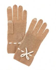 Forte Cashmere Mini Bow Cashmere Gloves - 棕色 - 查看 2