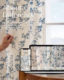 2 Pcs Beautiful Floral Design Sheer Curtains, Softness Cozy Privacy Curtains, Great Quality Elegant Vintage Gorgeous Curtains, Pretty Colors And Well Made Lightweight Curtains - 藍色 - 查看 9