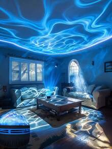 RGB遥控北极光/水波投影灯 - USB供电，多色灯光，适用于卧室、天花板装饰、家庭影院、露营、婚礼、节日派对、圣诞礼物，遥控灯