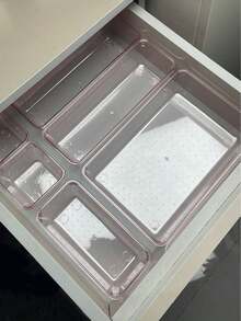 7/14/25 Pieces Transparent Plastic Desktop Storage Tray, Drawer Finishing Set, Cosmetic Storage Box, Suitable For Storing Cosmetics And Jewelry, Can Be Used In Bathrooms And For Placing Small Items, Can Also Be Used In Bedrooms And Offices, For Vacation, Beach, Bathroom Collection, Bedroom Collection, Large Capacity - Transparent - View 4