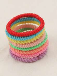 50 piezas de gomas de pelo elásticas doradas de 3 mm, gomas de pelo sin costuras con brillo, accesorios básicos para el cabello, gomas de pelo y gomas de pelo, cuerda para el cabello, accesorios para coleta, ropa de gimnasio, deporte, carrera, bandas de goma, scrunchies, festival, fiesta - Multicolor - Ver 7