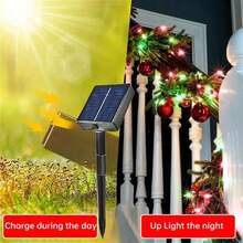 Solar Copper Wire String Lights - Multicolor Fairy Light Strips, 8 Modes Of LED, Flexible Copper Wire Suitable For Indoor And Outdoor Holiday Decorations, Perfect Choice For Christmas, Courtyard, Garden, Party And Bedroom - Red and Green - View 4