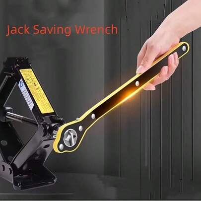 1 件自动省力千斤顶棘轮扳手，用于拆卸轮胎千斤顶，360° 前向剪刀千斤顶扳手转换头，气动操作，无需电力