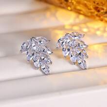 1 para eleganckich kolczyków z motywem liści, wyjątkowa elegancka biżuteria