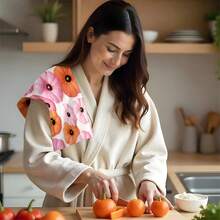 Set de prosoape de bucătărie cu imprimeu floral și dovleac de toamnă pentru Ziua Recunoștinței, 2 buc/100 buc, potrivit pentru restaurant, bucătărie, decorare interioară baie, decorare petrecere, cadou de sărbători, poate fi oferit ca și cadou de Ziua Recunoștinței