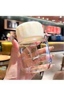 2个迷你便携式玻璃奶瓶，【迷你便携式】外卖玻璃咖啡杯水瓶带盖，牛奶杯，耐热茶杯，家用厨房日用密封旅行杯，可用洗碗机清洗，适用于牛奶、咖啡、花茶等。 - 彩色 - 查看 7