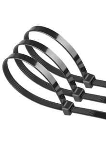 300pcs Black & White Nylon Cable Ties, Size 10cm/15cm/20cm, Made Of Brand New Nylon Material, Suitable For Home Wiring Management, Engineering Bundling, Black & White Self-Locking Nylon Tie Wrap 10/15/20cm Set, Tie For Order And Neatness, Applicable For Home, Office, Construction Site, Automotive And More Scenarios