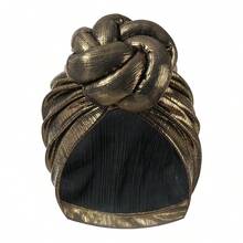 1pc  Plain    Casual    Polyester    None    Turban  Daily  Wedding  Night Out - 土金色 - 查看 7