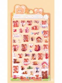 3D Embossed Gem Crystal Animal Stickers, Cute Decorative Stickers For Phone, Planner, DIY, Small Pattern Stickers