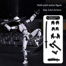 一套高可动人偶（包含3种手型和4种武器），全新DIY减压指尖玩具，幸运娃娃，桌面摆件，圣诞礼物（需自行组装和拆卸），圣诞节填充物 - 彩色 - 查看 14