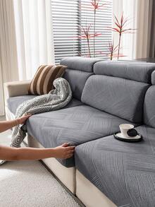 1 pieza Funda de sofá de unicolor y de felpa con cobertura completa, amigable con las mascotas, resistente a la suciedad, lavable, adecuada para todas las estaciones, decoración navideña y de Año Nuevo para el hogar, protector de sofá para sofás de 1/2/3/4 plazas