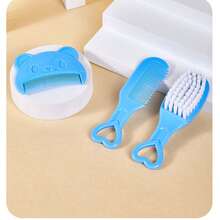 3pcs Baby Comb Set, Newborn Soft Hair Brush, Baby Bath Brush, Baby Care Grooming Tools - Multicolor - View 9