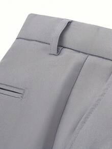 Men's Suit Elegant Men's Three-Piece Suit, Suitable As A Wedding Suit Or Business Suit. It Includes A Shawl Collar Suit Jacket, A Waistcoat And Matching Trousers, Featuring A Business Casual Style With A Solid Color, Simple And Sophisticated Design. Ideal For Occasions Such As Daily Casual Wear, Holiday Events, Business Settings, Weddings, Dances, And Commuting To Work, It Also Makes An Excellent Gift For Boyfriends Or Husbands. - Xám - Xem 8