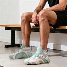 Zapatillas de baloncesto para hombres JORDAN TATUM 3 PF, de malla transpirable y cómoda, adecuadas para partidos de baloncesto, con absorción de impactos y rebote, para entrenamiento en interiores, color turquesa/ágata albaricoque FZ6601-002 - Azul agua/ágata atmósfera albaricoque verde abeto/naranja ágata/pátina de cuarzo - Ver 1