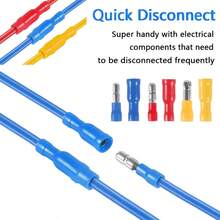 160 piezas Kit de conectores de bala 22-10AWG con núcleo de latón aislado en PVC, conectores macho y hembra de bala, para conexión de cables de equipos industriales, audio automotriz, uso conveniente y confiable