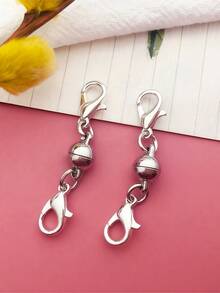 2件套珠宝制作扣环和挂钩。白色K色球形合金磁力扣，可用于制作手链、项链等装饰链环。磁力项链扣，项链，钥匙扣配件，珠宝制作用品，手链制作套件，包饰，磁力项链扣， - 彩色 - 查看 10