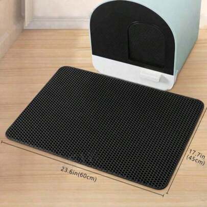 2-Layer EVA Cat Litter Mat, Anti-Tracking, Anti-Splash, Waterproof, Indoor Home Use Cat Litter Box Mat