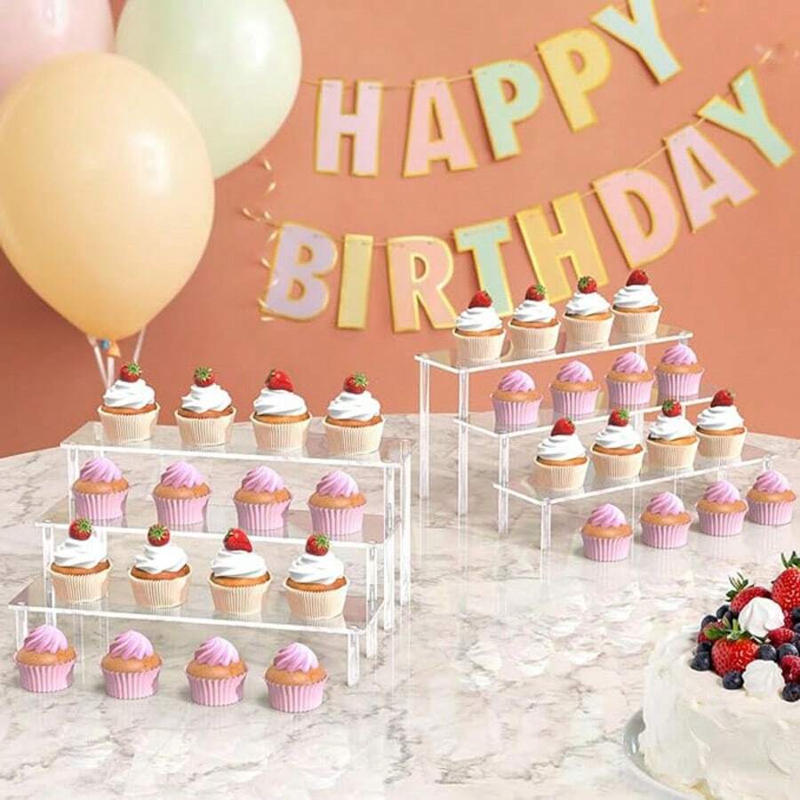 1 Set Acrylic Dessert Display Stand, Cupcake Stand, Snack Stand, Buffet Dessert Table, Birthday Party, Wedding Tabletop Display, Wedding Decor, Wedding Party Supplies, Wedding Cake Stand