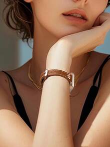 Compatible With Apple Mushroom Stud Watch Band - Rust Brown - View 6