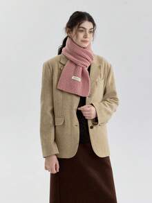 1 szt. Jednokolorowy szalik, elegancki i wszechstronny na jesień/zimę, przyjazny dla skóry, teksturowany w paski, odpowiedni na wyjścia, randki, do noszenia na co dzień lub do pracy