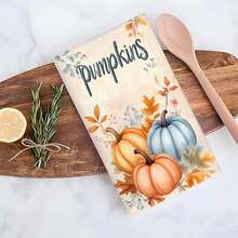 2pcs/100pcs Thanksgiving Autumn Maple Leaf And Pumpkin Print Pattern Kitchen Towel Set, Suitable For Restaurant, Kitchen, Bathroom Interior Decoration, Party Decoration, Holiday Gift, Can Be Given As A Thanksgiving Gift - Multicolor - View 10
