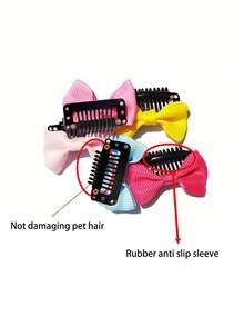 10/20/50pcs Random Color Cute Pet Hair Clips, Cat & Dog Hair Accessories - Multicolor - View 3
