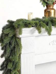 180 cm / 1,8 m, künstlicher Weihnachts-Pinienkranz, Kunststoff-Pinenadel-grüne Pflanzranke, geeignet für Winterdekoration, Weihnachten, Feiertags-Weihnachtsdekoration, Kamin-Dekoration, Veranda-Geländer Heim-Dekoration Weihnachts-Norfolk-Pinie-Girlande, realistische Zeder-Girlande künstliche Pinie-Zypresse-Ranken - Grün - Übersicht 2