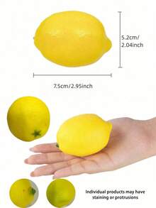 4pcs Artificial Lemon Realistic Faux Yellow Lemons, Suitable For Home Decor, Store Display, Kitchen Cookware, Parties, Photography Props, And Ornaments, Valentine Day, Gift Gifts Birthday Graduation,Fake Plants - Yellow - View 9