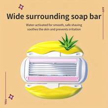 Lâmina Avançada de 6 Lâminas para Mulheres, Cabeça Substituível, Barbeador Portátil para Senhoras, Barbeador Hidratante, Epilador, Epilador Específico para Mulheres, Cabo Antiderrapante, Lâminas Substituíveis, Com Tira Lubrificante Hidratante, Sem Necessidade de Creme de Barbear