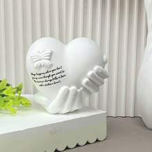 Molde de yeso con forma de corazón, molde de resina, molde para velas, adecuado para múltiples propósitos DIY, ideal para hacer decoraciones para el Día de San Valentín, fiestas y días festivos - Blanco - Ver 6