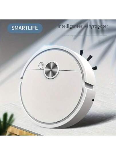 Ultra Thin Mini Robot Stofzuiger Cleaner Home Battery Operated, Compact Hard To Reach Areas 1pc, Black, Pink, White, High Efficiency Filtration, Vloer Cleaner, Sweeper (Battery Not Included), Cordless Vacuum, Automated Cleaning, Spacesaving Durable Plastic, Lightweight Construction, Small Space Living, Pet Owners view 6