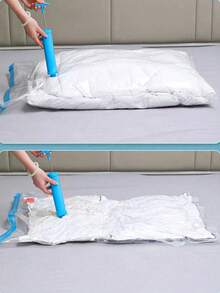 20个/1个真空压缩袋，可折叠真空收纳袋，旅行压缩袋，适用于衣物、行李打包、宿舍收纳、旅行139号服装袋，防水收纳袋，衣物整理袋，衣物收纳袋，衣物打包袋，旅行必备，旅行收纳袋 - 白色 - 查看 7