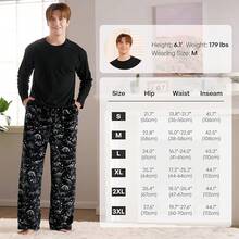 Mens Pajama Pants Soft Flannel Fleece Pajama Bottoms Sleep & Lounge Pants With Pockets And Drawstringhalloween - 恐龍 - 查看 2