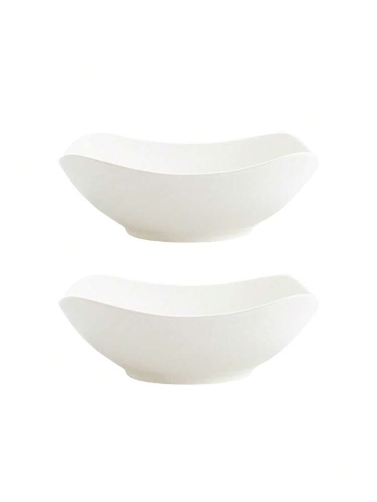 2/4/6/8/10pcs/Set Plastic White Bowl Set, Suitable For Fruit, Vegetable, Salad, Snack, Dessert - White - View 9