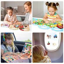 Reusable Waterproof Sticker Books For Kids, DIY Sticker Travel Toys Suitable For Boys And Girls, Can Be Stuck On Cups, Refrigerators, Glass Windows, Christmas Decorations, Halloween Designs, Shopping Stores, Body Recognition, Princess Dress Up, Farm Themed Stickers, Christmas, Birthday, Halloween Gifts For Children - Multicolor - View 12