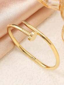 1 Set Bracciale in acciaio inossidabile minimalista a fiore cavo, 3 pezzi, alla moda, versatile, elegante, creativo, adatto per uso quotidiano, regalo per donna