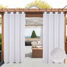 White Waterproof Transparent Outdoor Curtains - 2 Pieces Of Grommet Indoor Voile Sheer Curtains, Suitable For Living Room, Bedroom, Porch, Canopy, Cottage, Front Porch, Gazebo, Trellis, Backyard (54 X 84 Inches 54 X 84 Inches) - 白色 - 查看 9