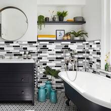 Wall Paper - Grey Mosaic Brick - View 3