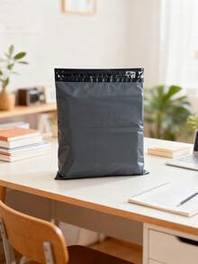 100个/10个装加厚防水纯色礼品袋,简约百搭,适用于学校、办公室、返校季、男士生日、情人节、圣诞节礼物、批量礼品袋、蓝色礼品袋 - 黑色 - 查看 8