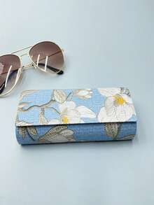1pc Chinese Style Premium Storage Eyeglasses Case With Magnetic Closure & Embroidery Leather Craft, High-Quality Student Eyewear Box Lily Glasses Case Advanced Fashion Durable Storage Glasses Sunglasses Sunglasses Portable Pressure Resistant Unisex Glasses Case Glasses Case Sunglasses Case Thanksgiving And Valentine's Day Gift Goodies - Multicolor - View 6