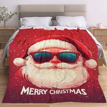 Flanelowy koc świąteczny z nadrukiem cyfrowym – miękki, ciepły i wielofunkcyjny na sofę, do biura, łóżka, na kemping i w podróż – uniwersalny prezent na każdą porę roku